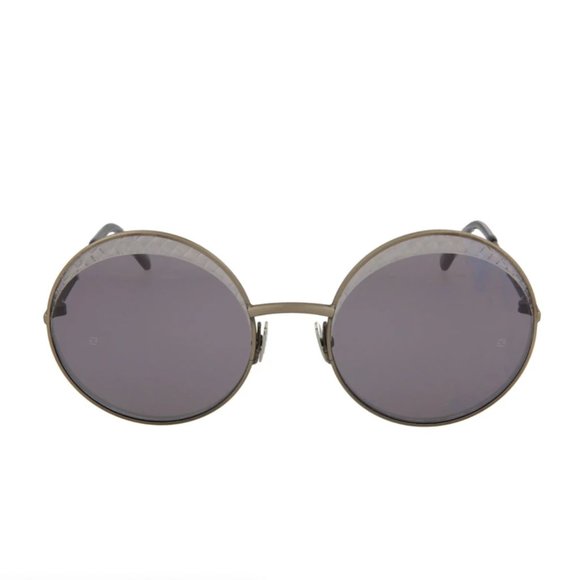 Bottega Veneta Women\'s Grey and Bronze Metal Sunglasses!